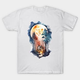 Cozy forest house surrounded with trees 7 T-Shirt